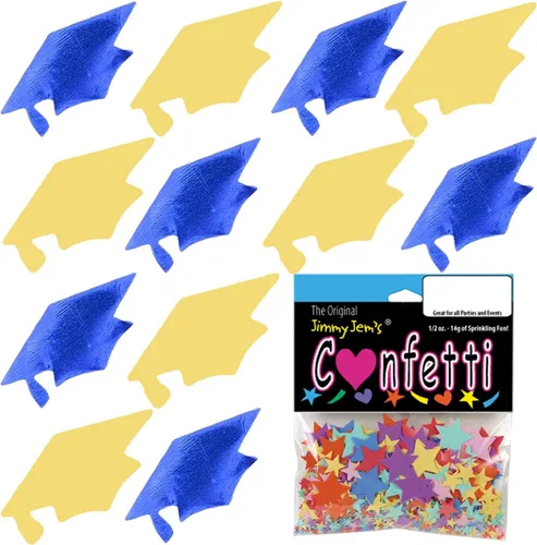 Vista 13 de Confetti Grad Cap Negro, Azul Marino Combo - 2 bolsas de media onza (1 oz)