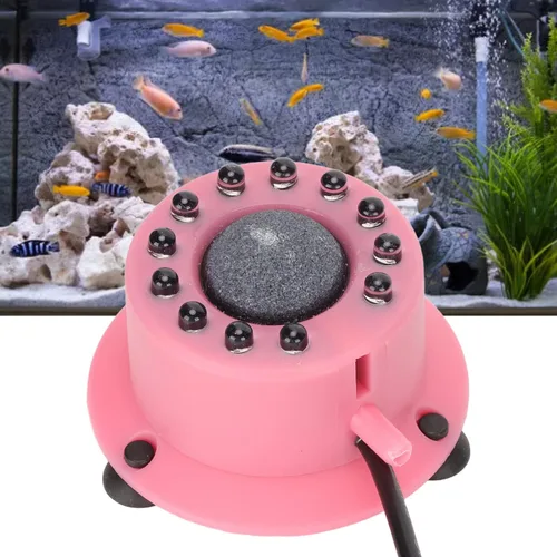 Vista 2 de Luz LED de burbuja para peces Multicolor Durable Air Bubbler Ventosa Ahorro de energía Luz de acuario