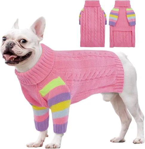 Vista 17 de Suéteres XXL elásticos para perros, suéter de punto de cuello alto para perros extra grandes, suéteres para perros de tamaño grande, suéter cálido