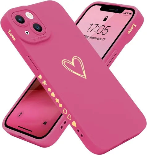 Vista 11 de Teageo Funda compatible con iPhone 13 Pro de 6.1 pulgadas para mujeres y niñas, bonito corazón de amor de lujo