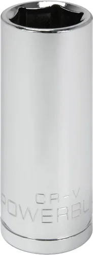 Vista 17 de Powerbuilt 3/8 de pulgada x 1/2 pulgada SAE Deep Socket, 12 puntos, cromo-vanadio, marca de tamaño - 940046
