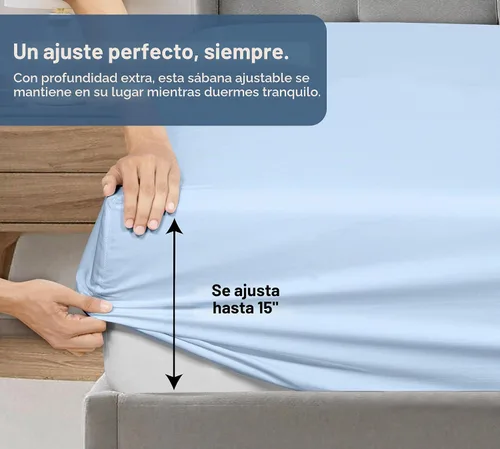Vista 4 de Royale Linens Sábana bajera con funda de almohada, sábana bajera individual con 1 funda de almohada, 300 hilos, 100% algodón orgánico, se adapta a