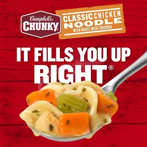 Vista 6 de Campbell's Chunky Sopa clásica de fideos con pollo, lata de 18.6 onzas