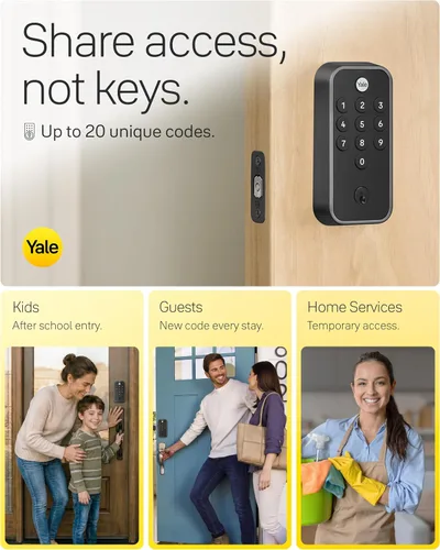 Vista 6 de Yale YED210-NR-BSP - Cerradura de puerta delantera con teclado de gamuza negra para entrada sin llave, paquete de 2 Negro