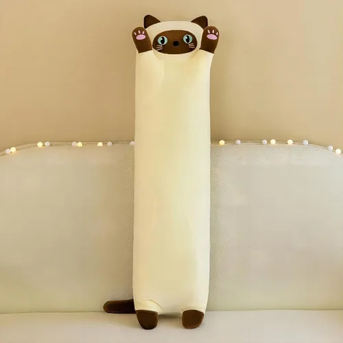 Vista 33 de Cat Soft Plush Pillow Cute Cat Body Pillow, Long Stuffed Cat Plush Cat Stuffed Animal Toy Kitten Long Throw Pillow Gift for Kids White