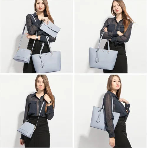 Vista 2 de LOVEVOOK Monederos y bolsos para mujer bolsas de mano de moda bolsa de hombro asa superior juego de 3 piezas