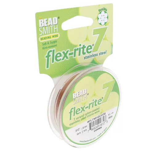 Vista 25 de The Beadsmith Flex-Rite 7 hebras de nailon recubierto de nailon, alambre de cuentas de acero inoxidable, suministro de fabricación de joyas