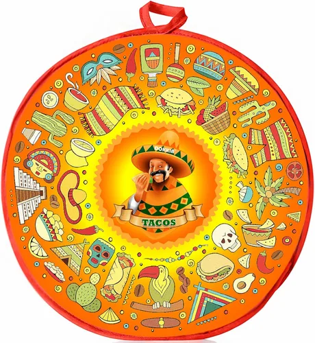 Vista 20 de Calentador de tortilla para tacos, de 12 pulgadas, bolsa de tela aislante, apta para microondas, para mantener la comida caliente hasta una hora