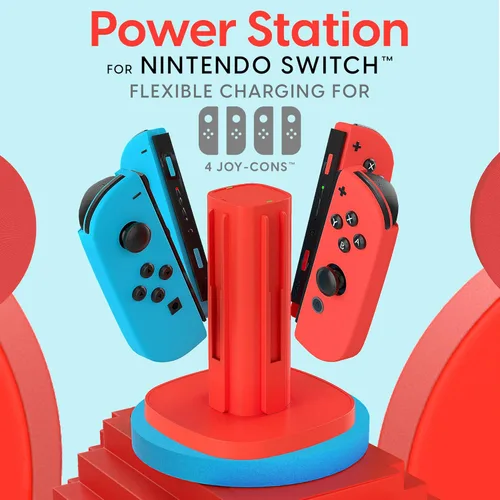 Vista 2 de Talkworks Joy Con Charging Dock for Nintendo Switch - Docking Station Charges Up to 4 Joy-Con Controllers Simultaneously (Controllers Not Included)