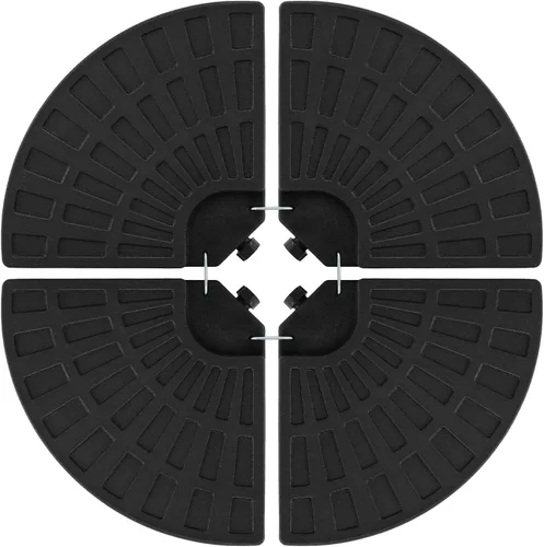 Vista 16 de Giantex Base de sombrilla de patio de 4 piezas, soporte voladizo resistente de 178 libras con boquillas de agua y arena fáciles de llenar, placas