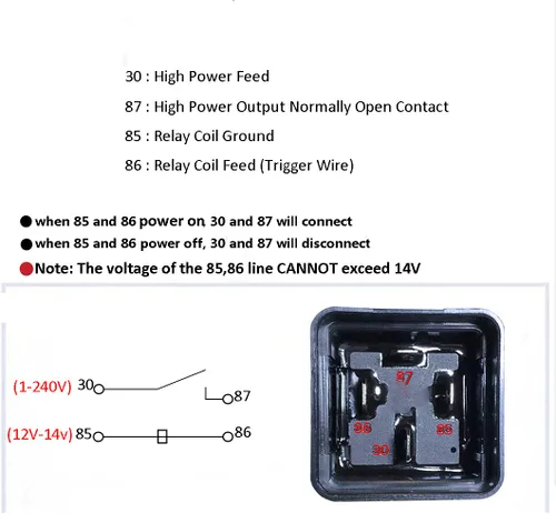 Relé impermeable de 60 amperios con arnés, relé automotriz DC12V 4 pines SPST, cables de cobre estañado de alta resistencia de 12 AWG, para