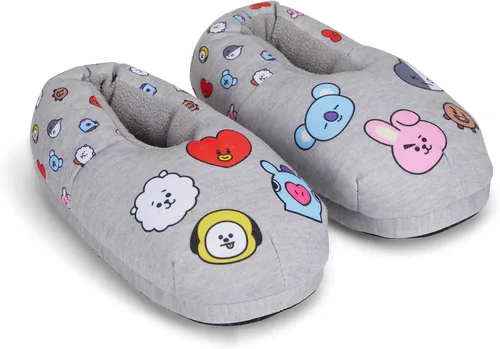 BT21 Pantuflas para mujer Line Friends Pantuflas de felpa clásicas Line Friends Tata, Van, Chimmy, Cooky, Shooky y RJ