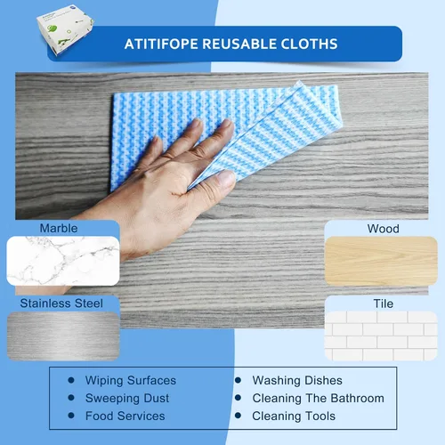 Vista 4 de Paños de limpieza reutilizables, 50 unidades, toallitas gruesas y resistentes para cocina, baño, coche, toallas de limpieza multiusos