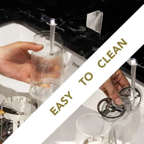 Vista 7 de Sivaphe Cafetera de prensa francesa de 12 onzas con filtro de acero inoxidable, jarra de borosilicato de alta calidad de 0.35 litros, cafetera