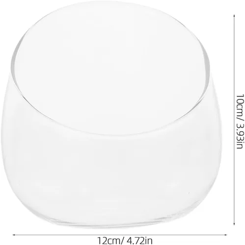 Vista 3 de Angoily Planta transparente de terrario de vidrio de corte inclinado, cuenco de burbujas para terrario para suculentas, maceta decorativa