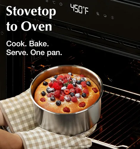 Vista 6 de KOCH SYSTEME CS Juego de cacerolas de acero inoxidable de 1.5 cuartos de galón, 2 cuartos y 3 cuartos de galón, olla de acero inoxidable con mango