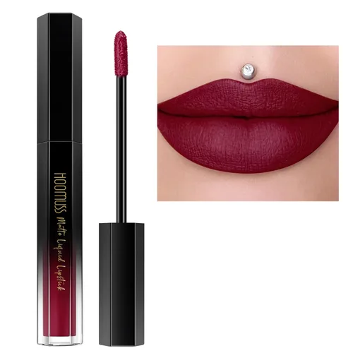 Vista 15 de Lápiz labial rojo de larga duración, pintalabios líquido mate para mujeres sin transferencia, a prueba de manchas, suave y fácil de aplicar
