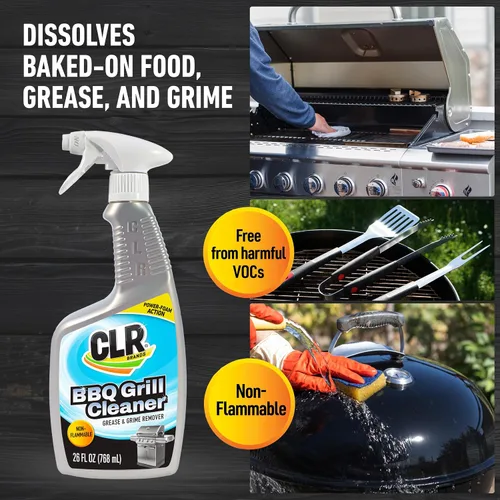 Vista 2 de CLR Clean & Ready Grill, limpiador de parrilla de barbacoa, botella de spray de 26 onzas, PB-BBQ-26