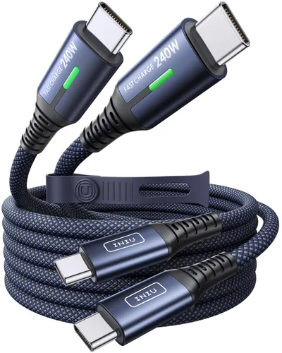 Vista 10 de INIU Cable USB C a USB C, cable de carga rápida de 240 W, cable de carga tipo C trenzado, cable de carga de teléfono USBC para iPhone 17, 16 Pro