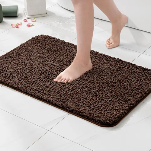 Vista 16 de MIULEE Alfombras de baño negras de microfibra suave y pequeña, 16 x 24