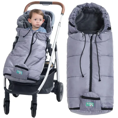 Vista 13 de Yobee Saco de dormir universal resistente a la intemperie para cochecito, cómodo y cálido, ajustable, seguro, manta impermeable para todos