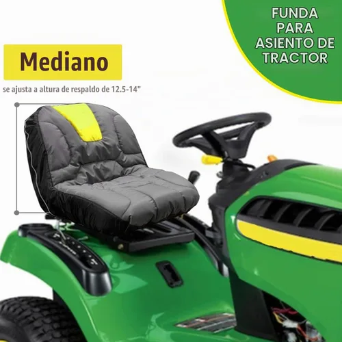 Vista 5 de BeadChica Funda para asiento de tractor de césped compatible con Gris y negro+cubierta impermeable
