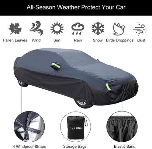 Vista 5 de Funda impermeable para automóvil compatible con Mercedes-Benz GLA 250 Base 4MATIC 2017-2022, protección para todo tipo de clima, con tiras