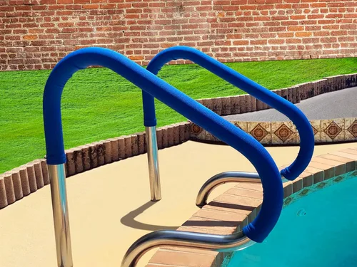 Vista 2 de Outdoor Solutions Inc. Rail Grips - Cubierta para pasamanos de piscina, cubierta para escalera de piscina, agarre antideslizante para pasamanos