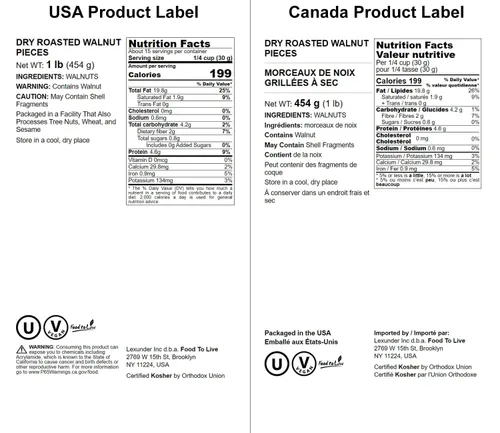 Vista 2 de Nueces tostadas secas, 1 libra - Piezas de nueces sin sal. Bocadillo delicioso y nutritivo. Apto para dieta cetogénica y paleo. Ideal