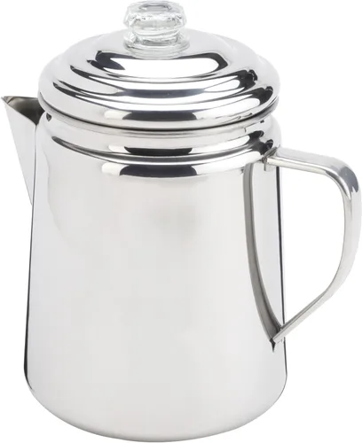 Coleman Percoladora de café de acero inoxidable, cafetera duradera para exteriores de capacidad de 12 tazas para campamento, mochileros, caravanas,