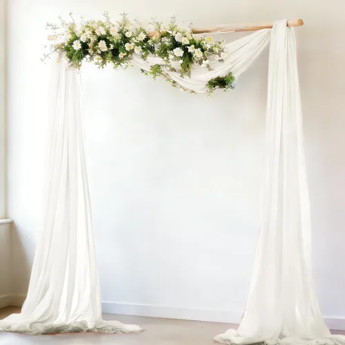 Vista 12 de MLMW Tela de Drapeado para Arco de Boda 1 Panel 29" x 20 Pies Tela Transparente Negra Cortinas de Telón de Fondo para Arco de Boda Cortinas