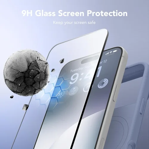 Vista 1924 de GONEZ Funda magnética para iPhone 14, compatible con Magsafe, con protector de pantalla + protector de cámara, forro de microfibra antiarañazos