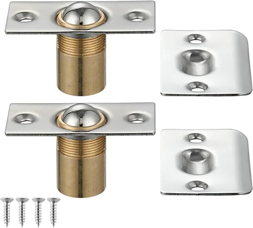 Vista 17 de JQK Accesorios de captura de bola para puerta de armario, cierre de acero inoxidable ajustable con placa de golpeo, acabado negro, paquete de 2
