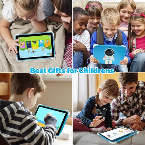 Vista 8 de Tablet para niños de 10 pulgadas, tableta para niños Android 14, 3 GB + 64 GB, CPU de 8 núcleos, WiFi 2.45G WiFi 6, vida útil de batería de 12H