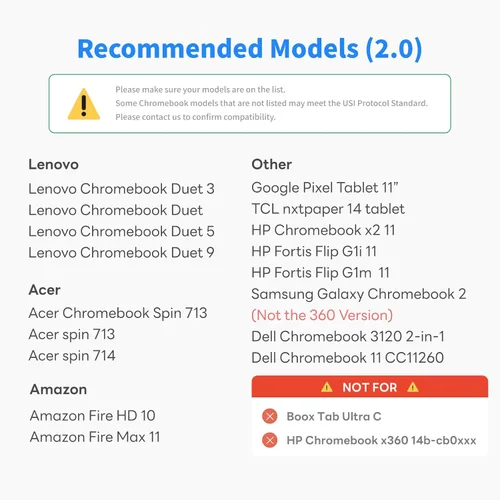 Vista 2 de Penoval USI2.0 - Lápiz digital para Chromebooks - 4096 niveles de sensibilidad a la presión para Lenovo, ASUS, HP Chrome Devices y Google Pixel