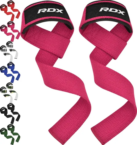 Vista 9 de RDX - Correas de elevación para levantamiento de pesas – Correa de muñeca de gimnasio resistente 100% algodón con acolchado de neopreno de 5 mm