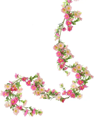 Guirnalda de flores de primavera de 6.5 pies, flores silvestres Rosa