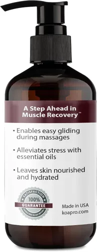 Vista 8 de KOA PRO Aceite de masaje muscular con árnica para terapia de masaje, aceite anticelulítico para terapia de la piel con manzanilla, lavanda, menta