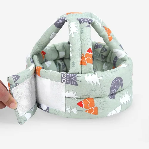 Vista 3 de Casco de seguridad para bebé, protección para la cabeza, de algodón, transpirable, ajustable, sin golpes, protector de cabeza para caminar y gatear