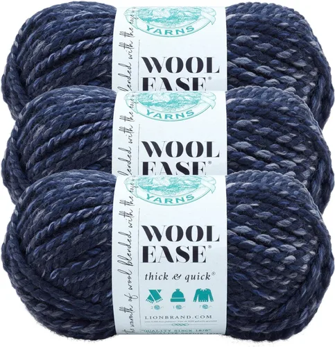 Vista 9 de Lion Brand Yarn - Ovillo de lana Wool-Ease Thick & Quick color fuerza aérea