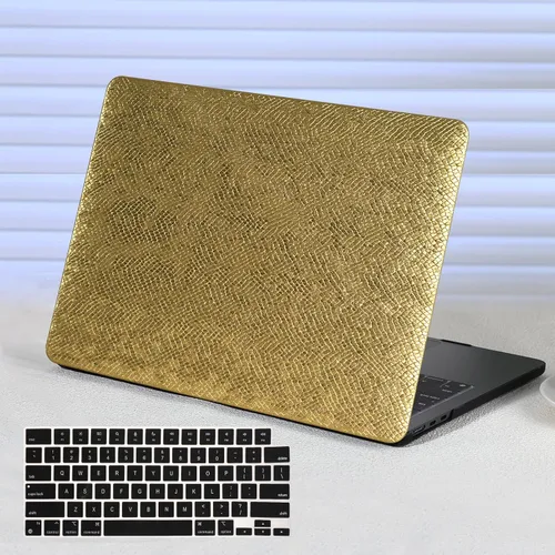 Vista 9 de Funut Funda de cocodrilo para MacBook Air de 15 pulgadas M5 M4 M3 M2 2026 2025-2023 A3448 A3241 A3114 A2941, elegante funda de piel de cocodrilo