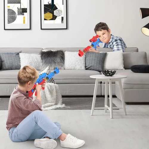 Vista 4 de SpringFlower Juego de disparo de juguete para niños de 5, 6, 7, 8, 9, 10+ años, 2 piezas de pistolas de juguete de aire con bolas de espuma