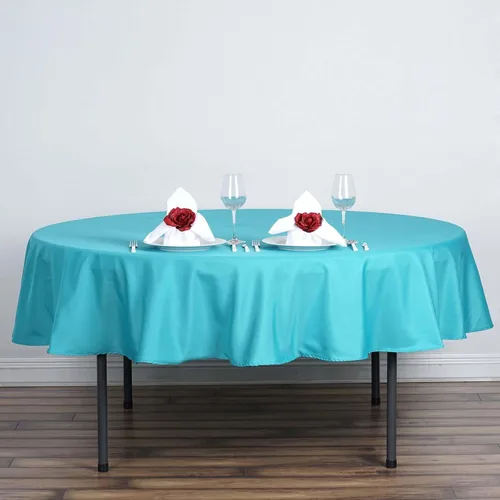 Vista 129 de Efavormart - Mantel redondo de poliéster para banquetes de boda, 90 pulgadas, color marfil