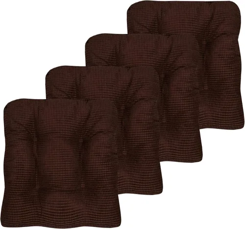 Vista 9 de Sweet Home Collection Cojines para Silla de Espuma Viscoelástica Triturada Almohadillas Premium Antideslizantes Respaldo de Goma Microdot Acolchados
