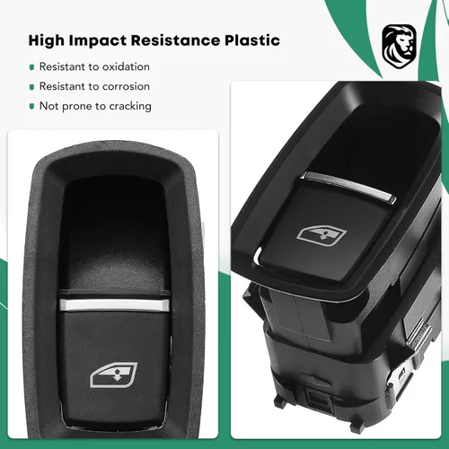 Vista 7 de YHTAUTO Interruptor de elevalunas eléctrico delantero o trasero de repuesto para Porsche Cayenne, 911, Panamera, Cayman, 4 pines, interruptor