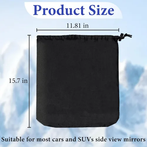 Vista 2 de 2 fundas de espejo lateral, protección impermeable para espejo lateral de automóvil, para nieve, hielo, excrementos de pájaros, ajuste universal