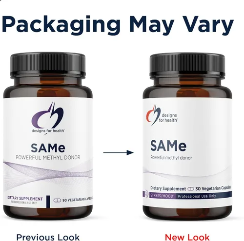 Vista 4 de Designs for Health Mismas cápsulas con B6, B12 + 5-MTHF – Suplemento de S-adenosilmetionina de 200 mg con 5-MTHF (Folato) + vitamina B12 – Sin OMG +