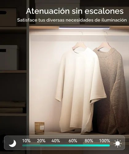 Vista 6 de Iluminación para debajo del gabinete, luz LED con sensor de movimiento para interiores, 2200 mAh USB recargable luces de armario funciona