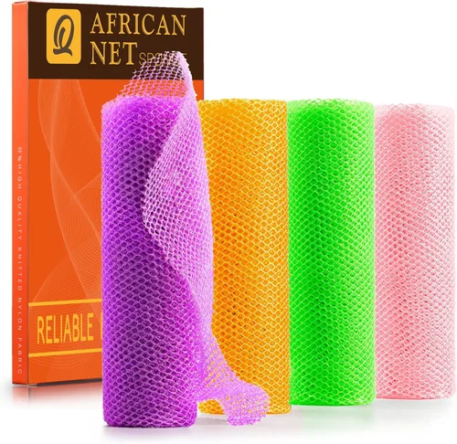 Vista 23 de UJFQBH 3 Piezas Esponja de Baño Africana Esponja de Red Africana de Red Larga Esponja de Baño Exfoliante Cepillo de Cuerpo para Ducha Cepillo