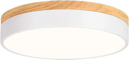 Vista 12 de Lámpara de techo de madera moderna regulable, LED negro 5CCT 2700K-6000K luminaria de montaje empotrado al ras, luminarias redondas para cocina